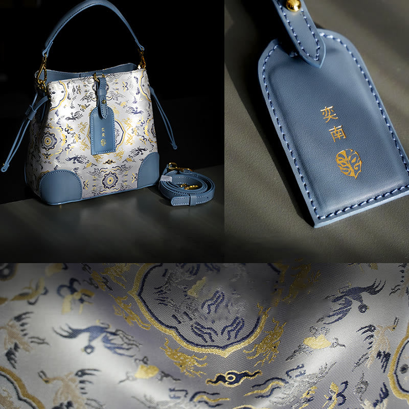 Handmade Crane Deer Engraving Personalized Song Brocade Crossbody Bag Hangbags - Image 5