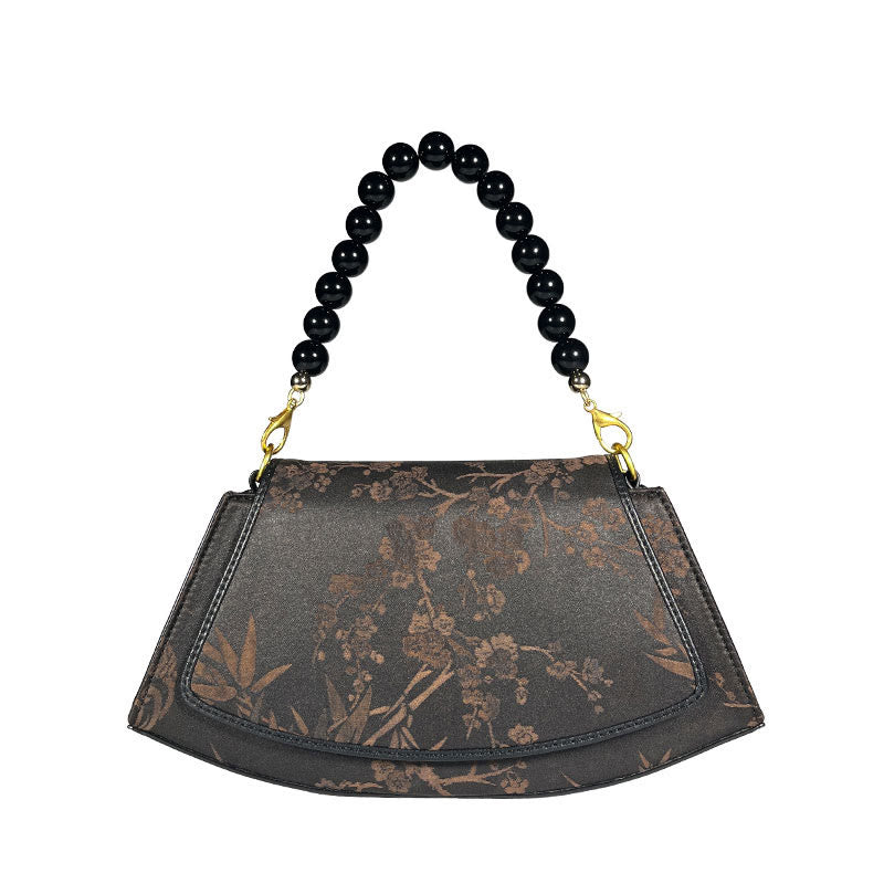 Plum Bamboo Bead Chain Xiangyunsha Silk Crossbody Bag Shoulder Bag - Image 5