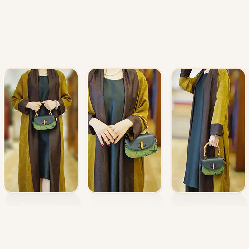Curve Bamboo Handle Xiangyunsha Silk Crossbody Bag Hangbags - Image 5