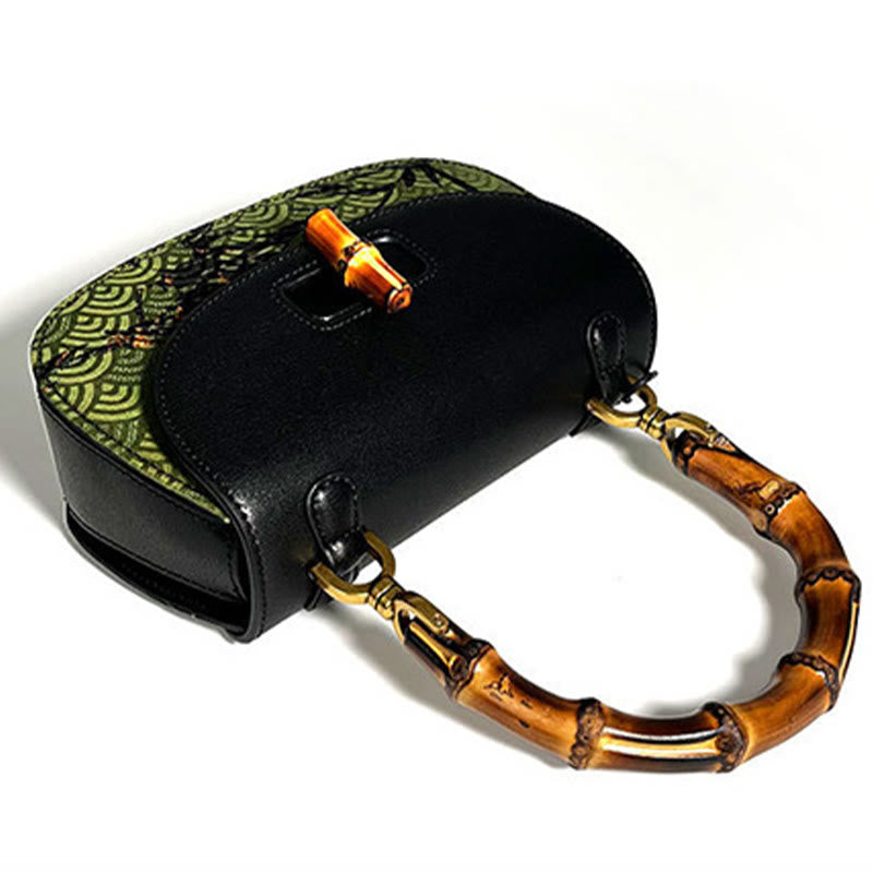 Curve Bamboo Handle Xiangyunsha Silk Crossbody Bag Hangbags - Image 9