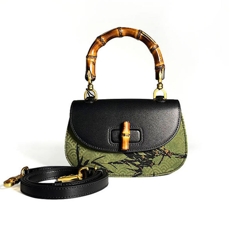 Curve Bamboo Handle Xiangyunsha Silk Crossbody Bag Hangbags - Image 7