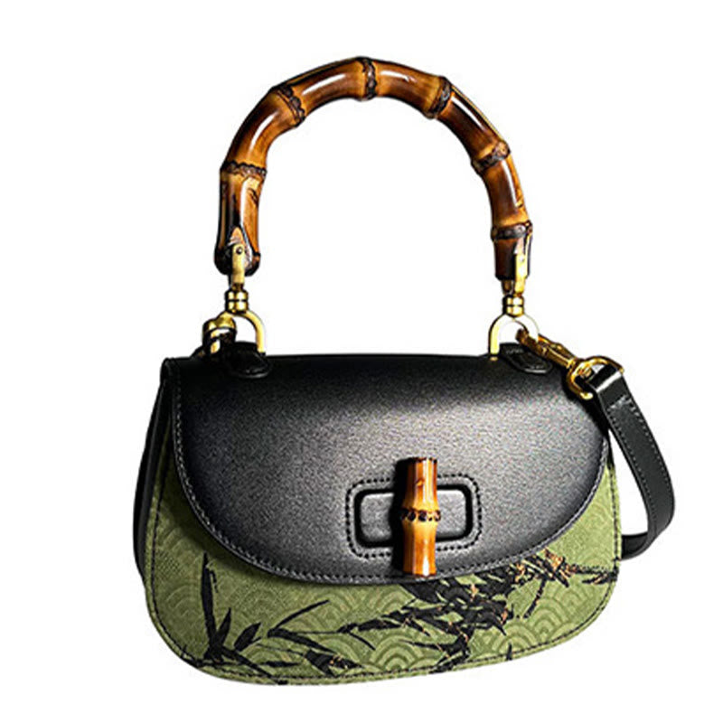 Curve Bamboo Handle Xiangyunsha Silk Crossbody Bag Hangbags - Image 8