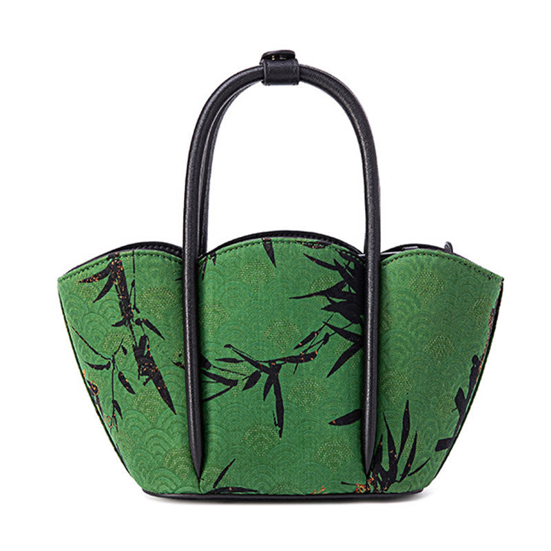 Curve Bamboo Flower Shape Xiangyunsha Silk Crossbody Bag Hangbags - Image 11
