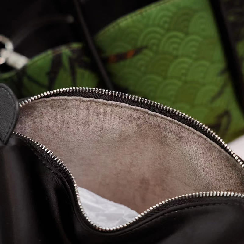 Curve Bamboo Flower Shape Xiangyunsha Silk Crossbody Bag Hangbags - Image 10