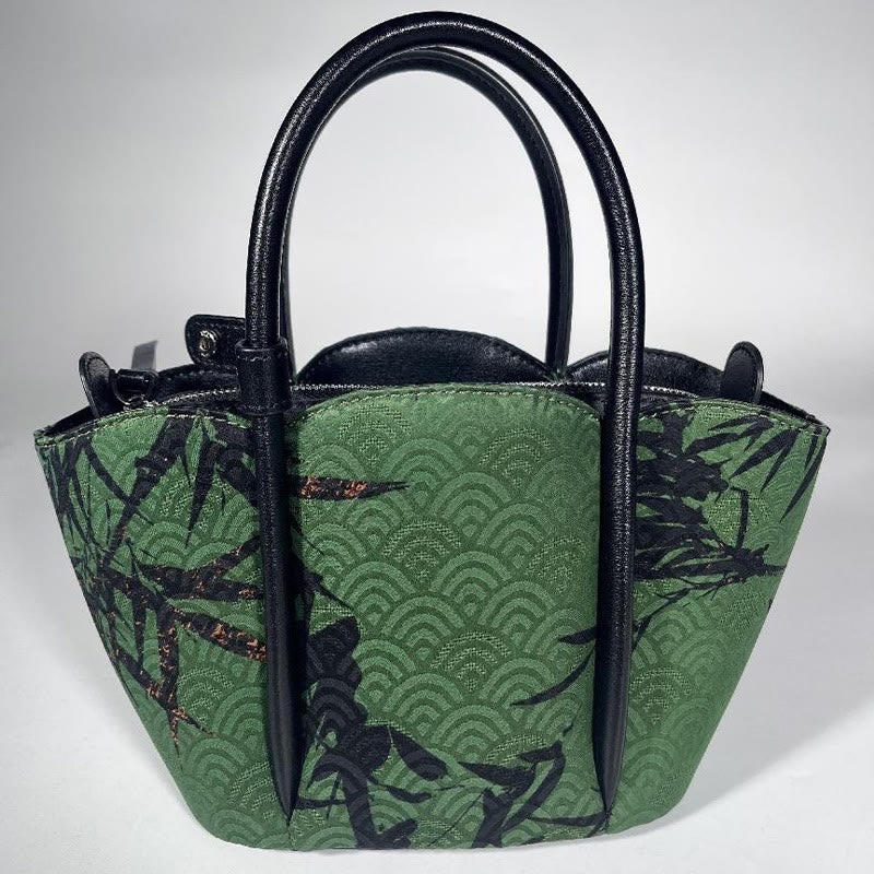 Curve Bamboo Flower Shape Xiangyunsha Silk Crossbody Bag Hangbags - Image 5