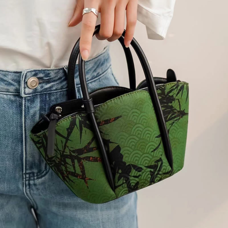 Curve Bamboo Flower Shape Xiangyunsha Silk Crossbody Bag Hangbags - Image 8