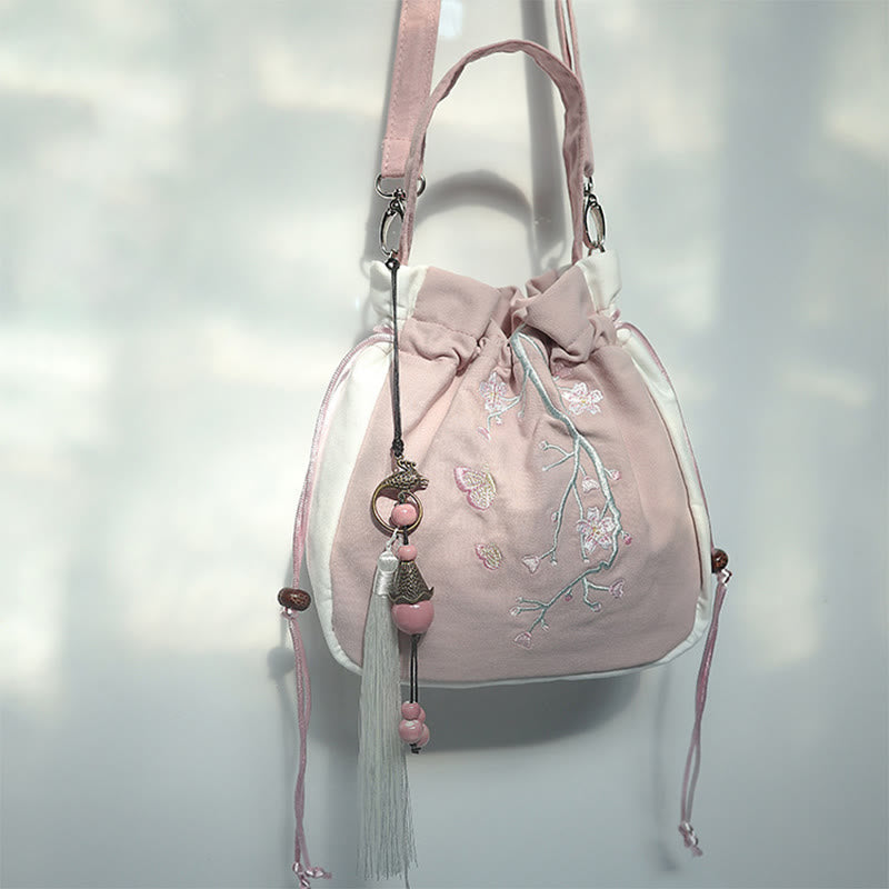 Handmade Embroidered Flowers Canvas Tote Shoulder Bag Handbag - Image 52