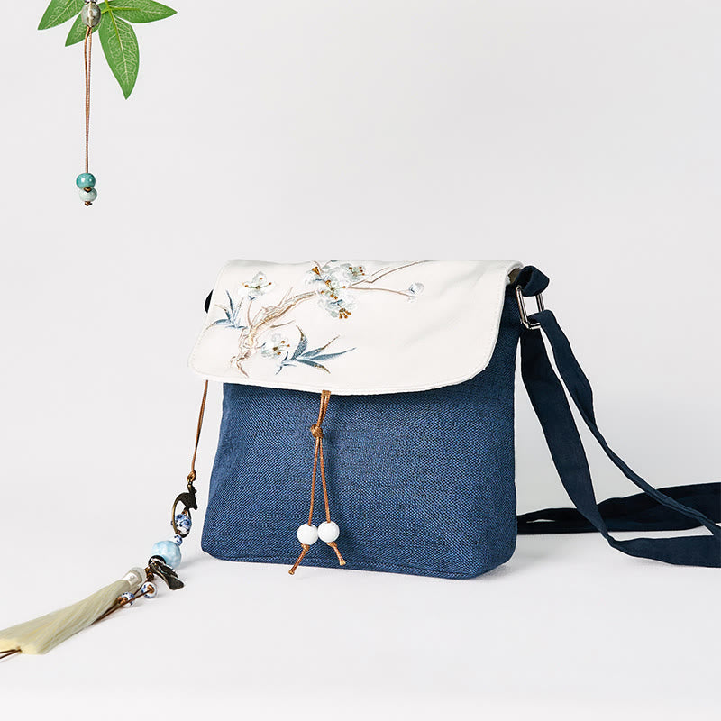 Handmade Embroidered Large Capacity Polyester Canvas Backpack - Image 5