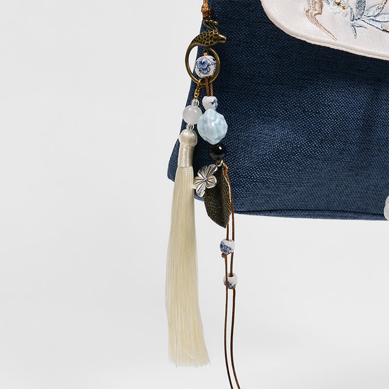 Handmade Embroidered Large Capacity Polyester Canvas Backpack - Image 7