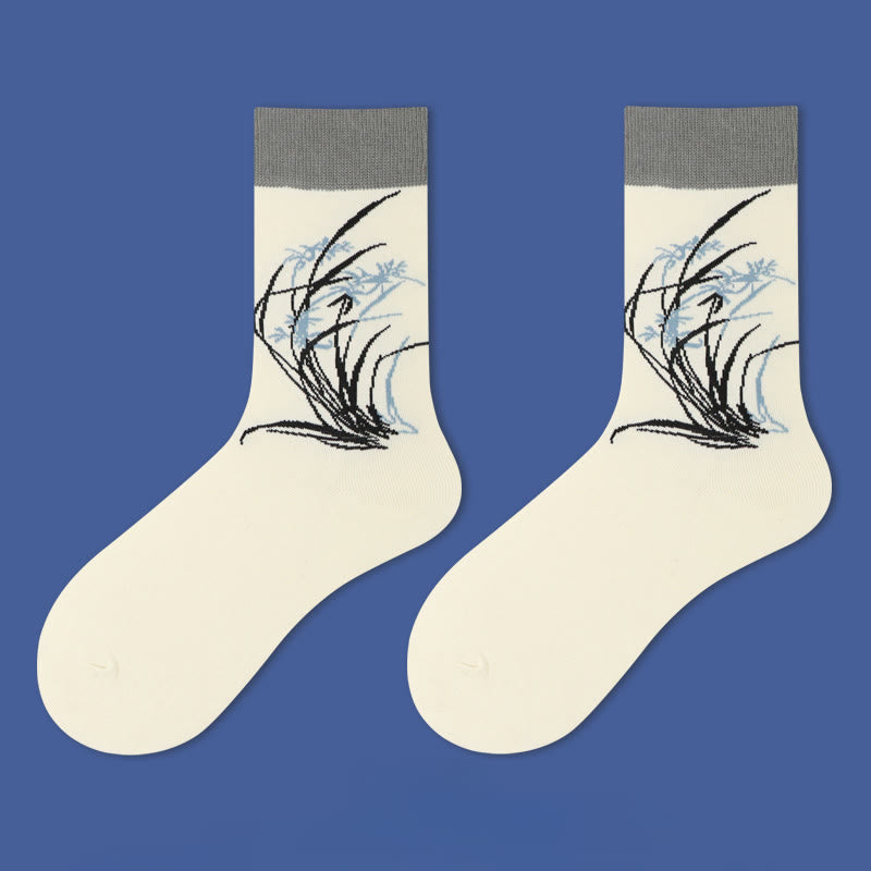 Casual Sailboat Ancient Town Lotus Orchid Countryside Micro Crew Women's Socks - Image 5