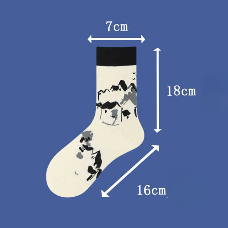 Casual Sailboat Ancient Town Lotus Orchid Countryside Micro Crew Women's Socks - Image 8