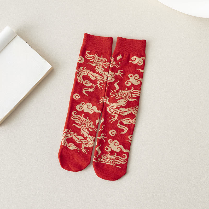 Casual Red Dragon Cotton Quarter Men Women Unisex Socks - Image 6