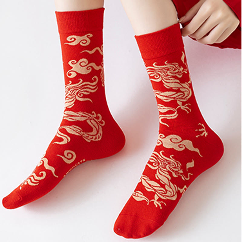 Casual Red Dragon Cotton Quarter Men Women Unisex Socks - Image 10