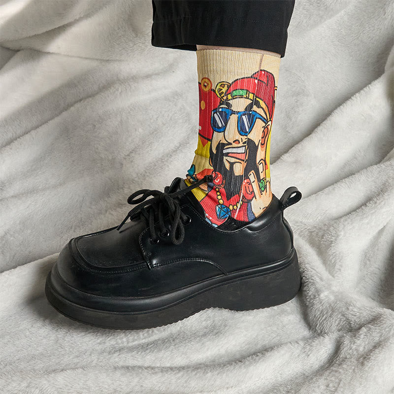 Casual God Of Wealth Red Envelopes Ingot Micro Crew Men Women Unisex Socks - Image 6