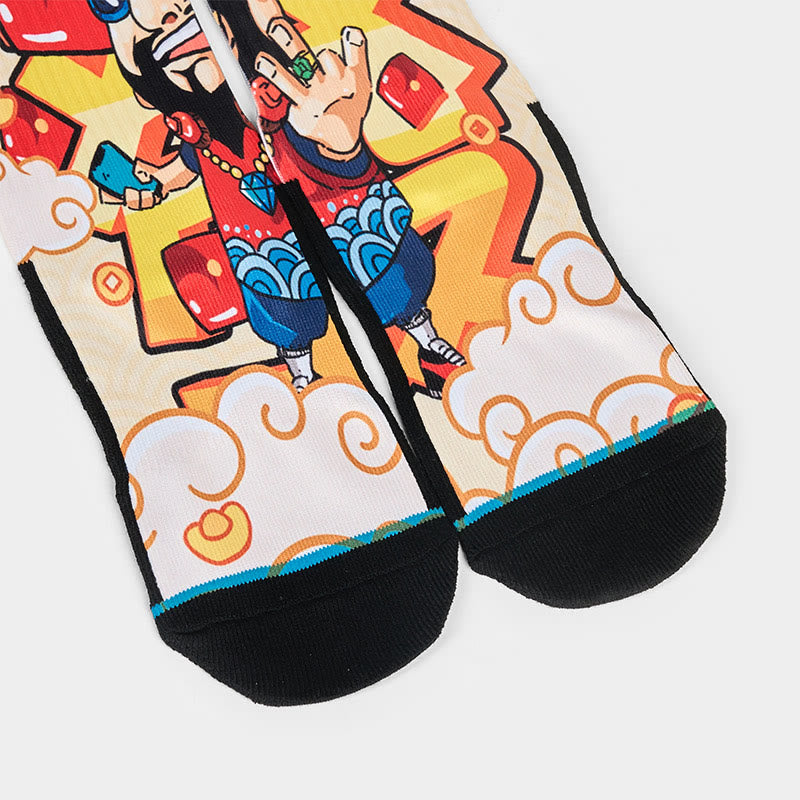 Casual God Of Wealth Red Envelopes Ingot Micro Crew Men Women Unisex Socks - Image 3