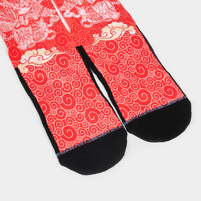 Casual God Of Wealth Auspicious Clouds Micro Crew Men Women Unisex Socks - Image 4