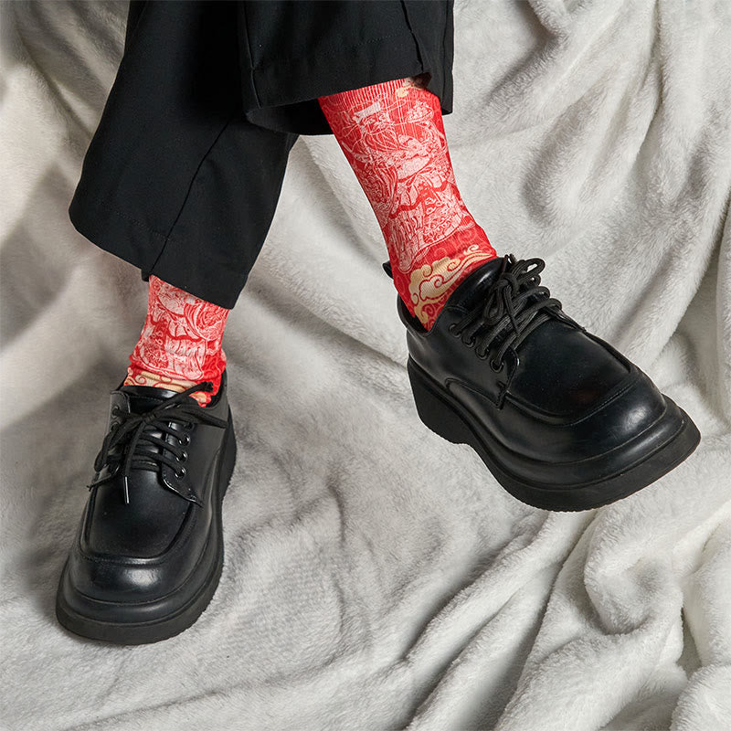 Casual God Of Wealth Auspicious Clouds Micro Crew Men Women Unisex Socks - Image 7