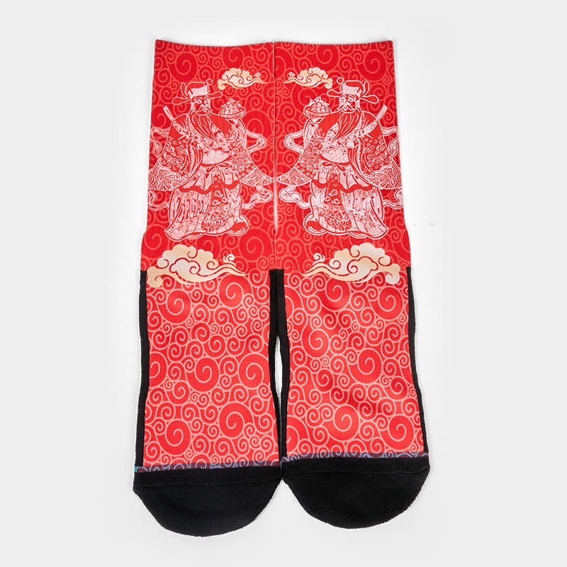 Casual God Of Wealth Auspicious Clouds Micro Crew Men Women Unisex Socks - Image 2