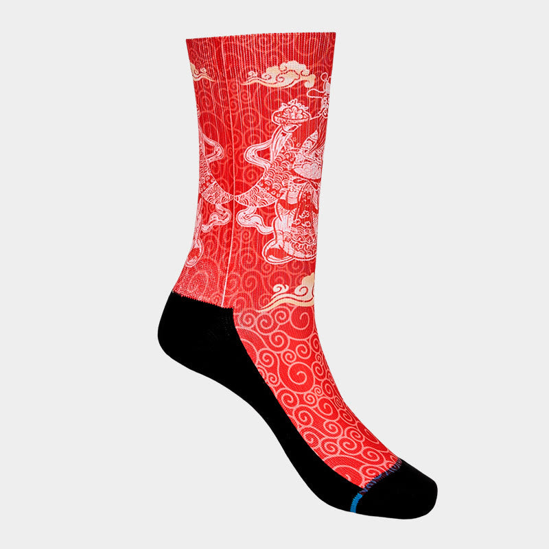 Casual God Of Wealth Auspicious Clouds Micro Crew Men Women Unisex Socks - Image 8