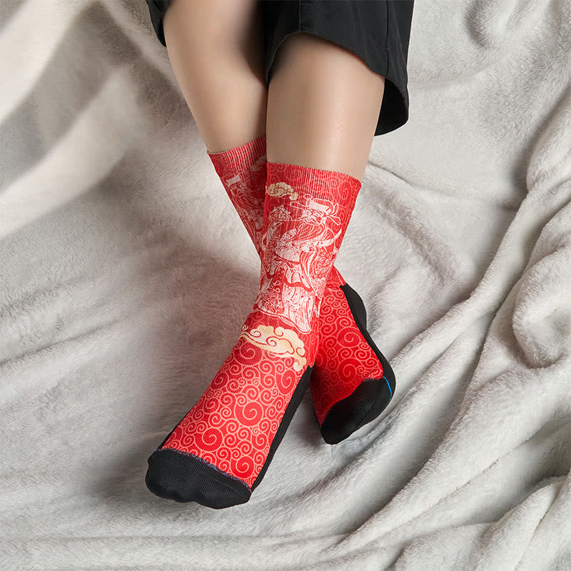 Casual God Of Wealth Auspicious Clouds Micro Crew Men Women Unisex Socks - Image 6