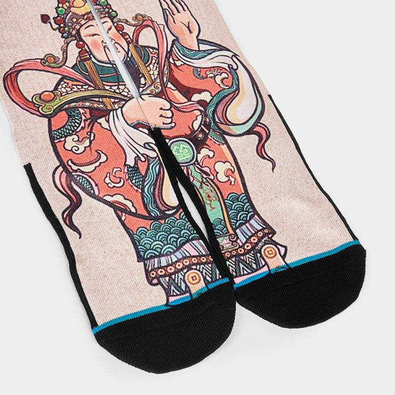Casual God Of Wealth Ruyi Handle Micro Crew Men Women Unisex Socks - Image 4