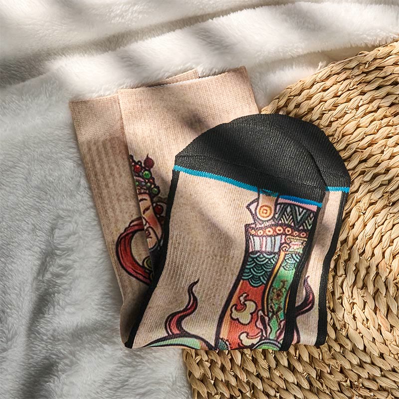 Casual God Of Wealth Ruyi Handle Micro Crew Men Women Unisex Socks - Image 5
