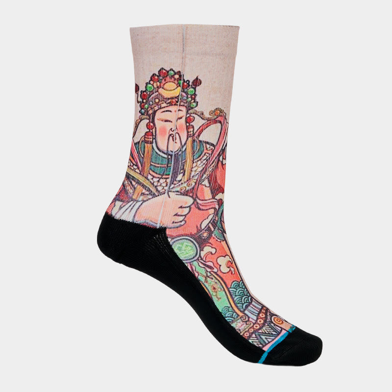 Casual God Of Wealth Ruyi Handle Micro Crew Men Women Unisex Socks - Image 8