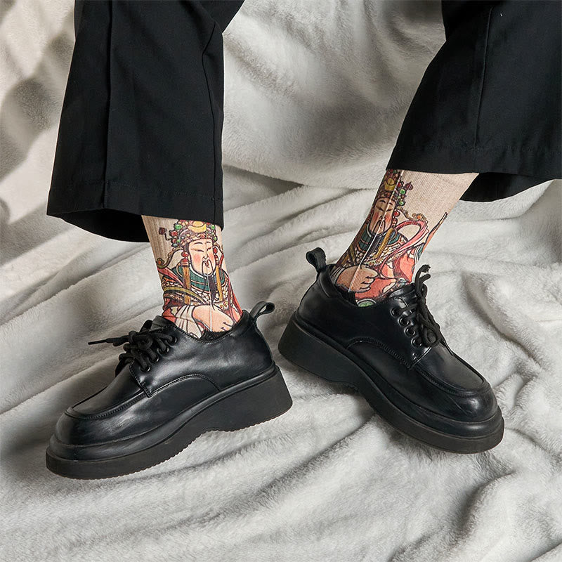 Casual God Of Wealth Ruyi Handle Micro Crew Men Women Unisex Socks - Image 7