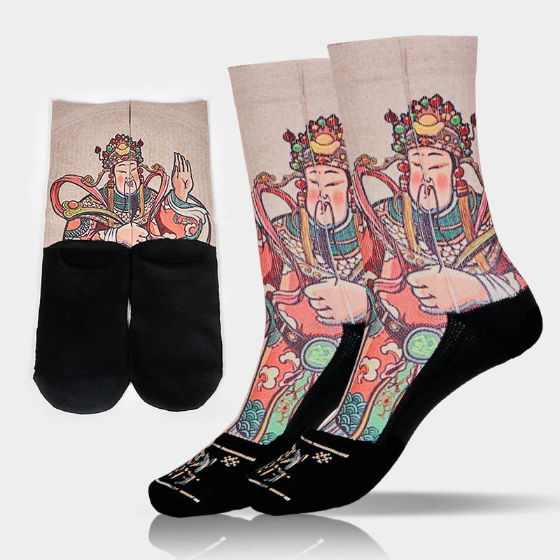 Casual God Of Wealth Ruyi Handle Micro Crew Men Women Unisex Socks - Image 11