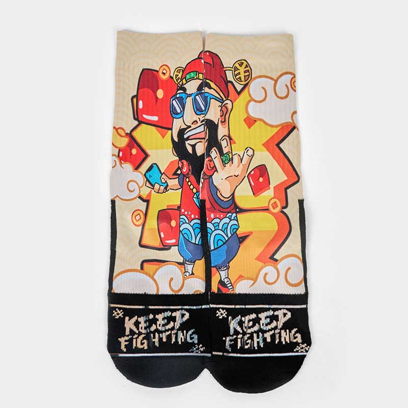 Casual God Of Wealth Red Envelopes Ingot Micro Crew Men Women Unisex Socks - Image 8