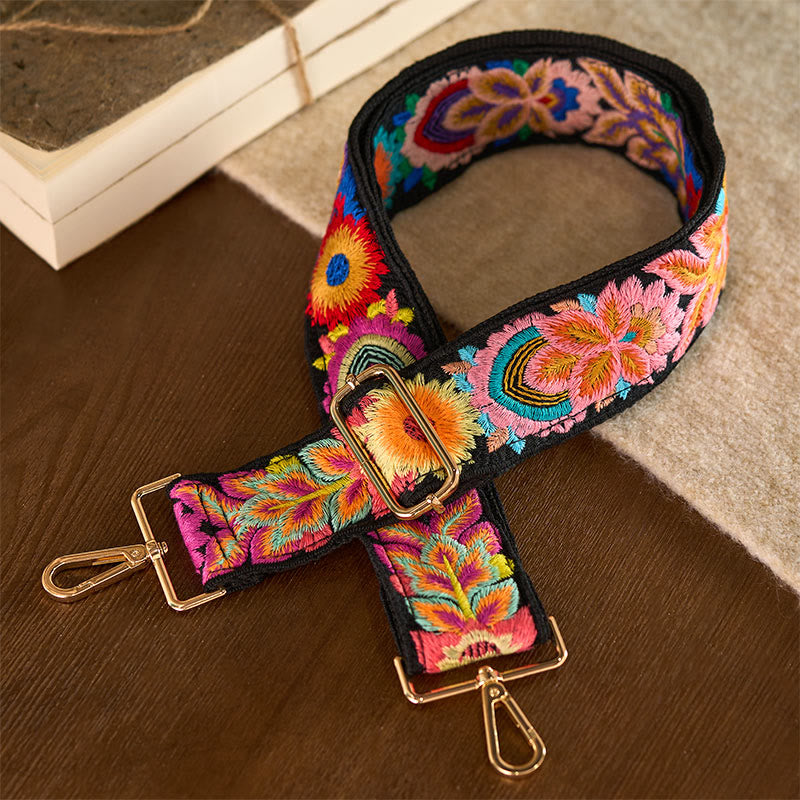 Multicolor Sunflower Embroidery Adjustable Handbags Crossbody Shoulder Bag Straps - Image 4