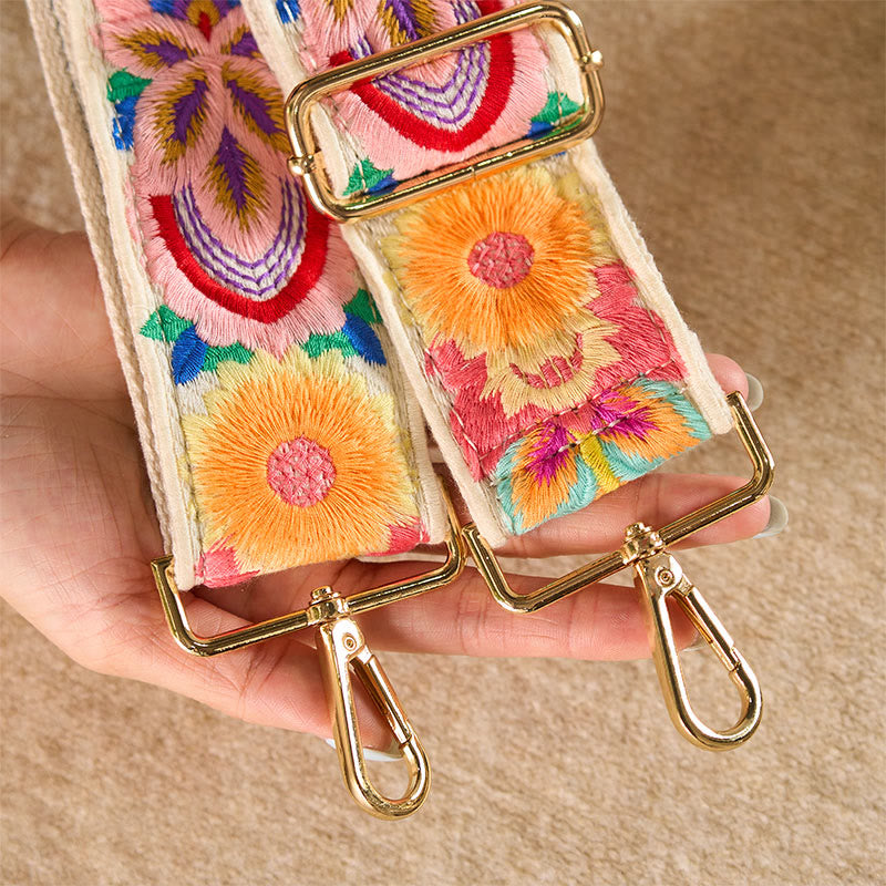 Multicolor Sunflower Embroidery Adjustable Handbags Crossbody Shoulder Bag Straps - Image 17