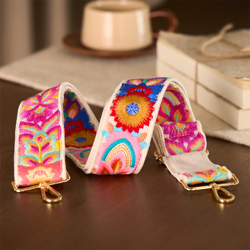 Multicolor Sunflower Embroidery Adjustable Handbags Crossbody Shoulder Bag Straps - Image 15