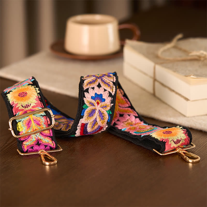 Multicolor Sunflower Embroidery Adjustable Handbags Crossbody Shoulder Bag Straps - Image 6