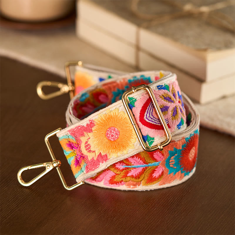 Multicolor Sunflower Embroidery Adjustable Handbags Crossbody Shoulder Bag Straps - Image 14