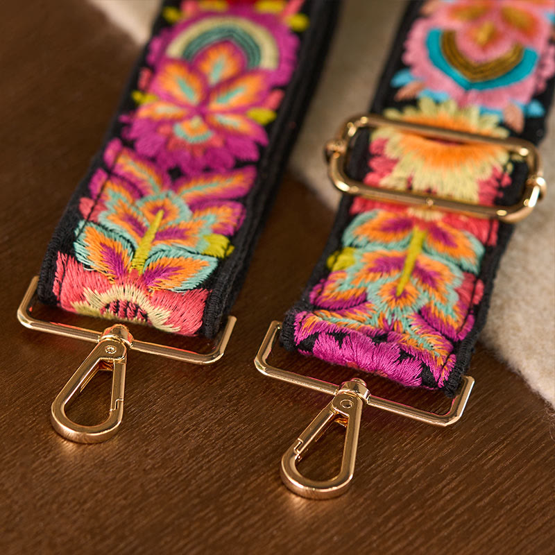 Multicolor Sunflower Embroidery Adjustable Handbags Crossbody Shoulder Bag Straps - Image 8