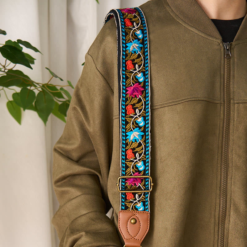 Bohemian Flower Vine Geometric Embroidery Adjustable Handbags Crossbody Shoulder Bag Purse Straps Replacement - Image 7