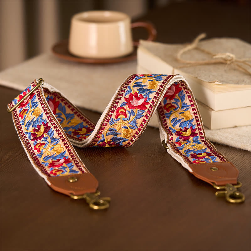Bohemian Flower Vine Geometric Embroidery Adjustable Handbags Crossbody Shoulder Bag Purse Straps Replacement - Image 12