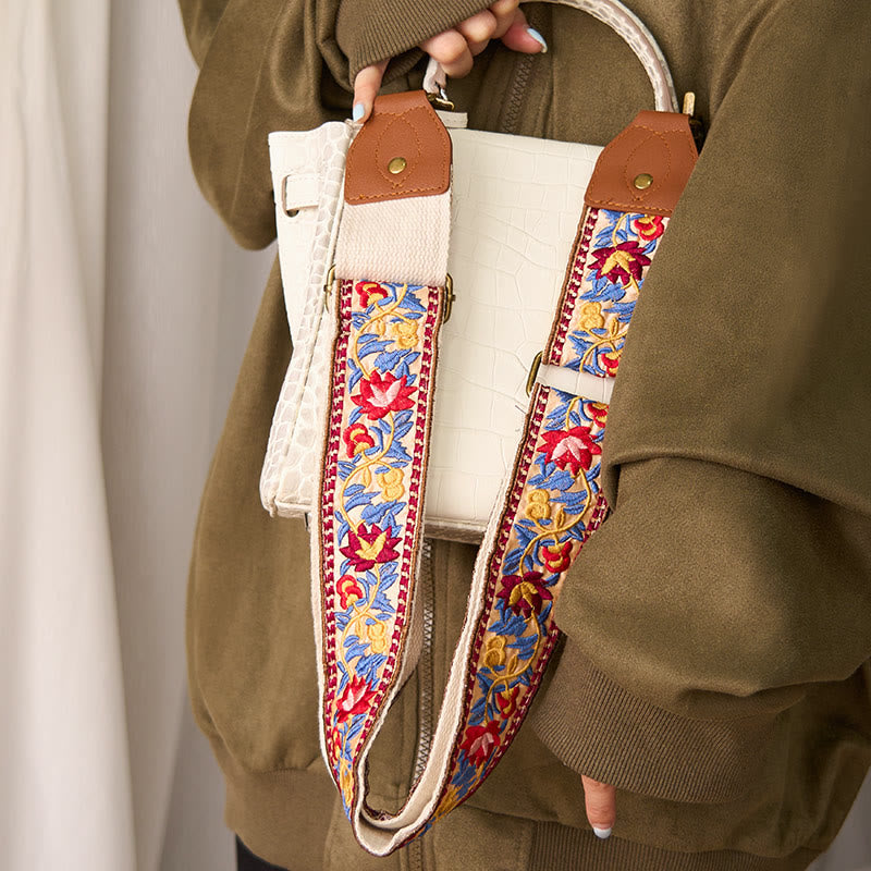 Bohemian Flower Vine Geometric Embroidery Adjustable Handbags Crossbody Shoulder Bag Purse Straps Replacement - Image 15