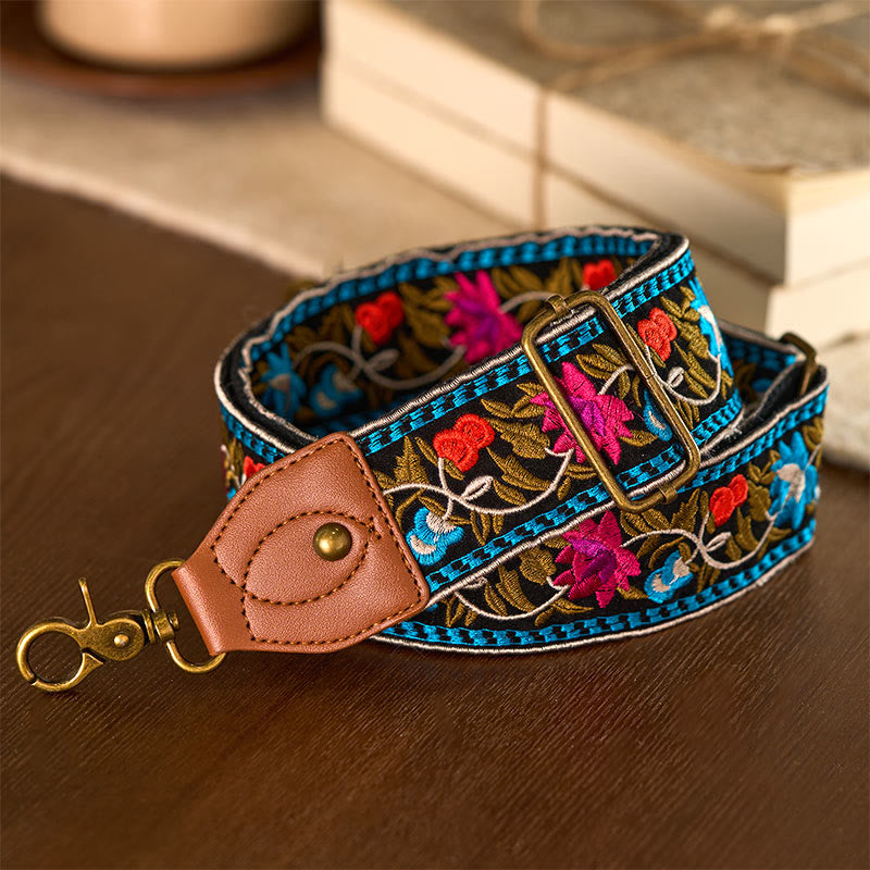 Bohemian Flower Vine Geometric Embroidery Adjustable Handbags Crossbody Shoulder Bag Purse Straps Replacement - Image 3
