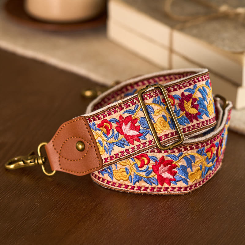 Bohemian Flower Vine Geometric Embroidery Adjustable Handbags Crossbody Shoulder Bag Purse Straps Replacement - Image 11