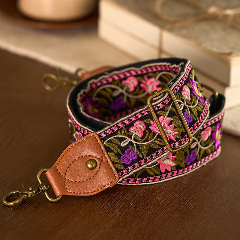 Bohemian Flower Vine Geometric Embroidery Adjustable Handbags Crossbody Shoulder Bag Purse Straps Replacement - Image 26