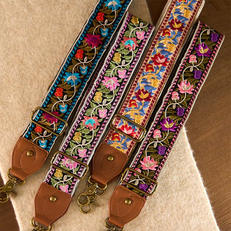 Bohemian Flower Vine Geometric Embroidery Adjustable Handbags Crossbody Shoulder Bag Purse Straps Replacement - Image 29