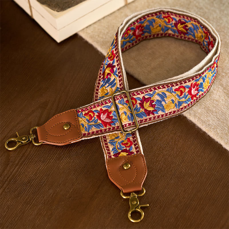 Bohemian Flower Vine Geometric Embroidery Adjustable Handbags Crossbody Shoulder Bag Purse Straps Replacement - Image 9