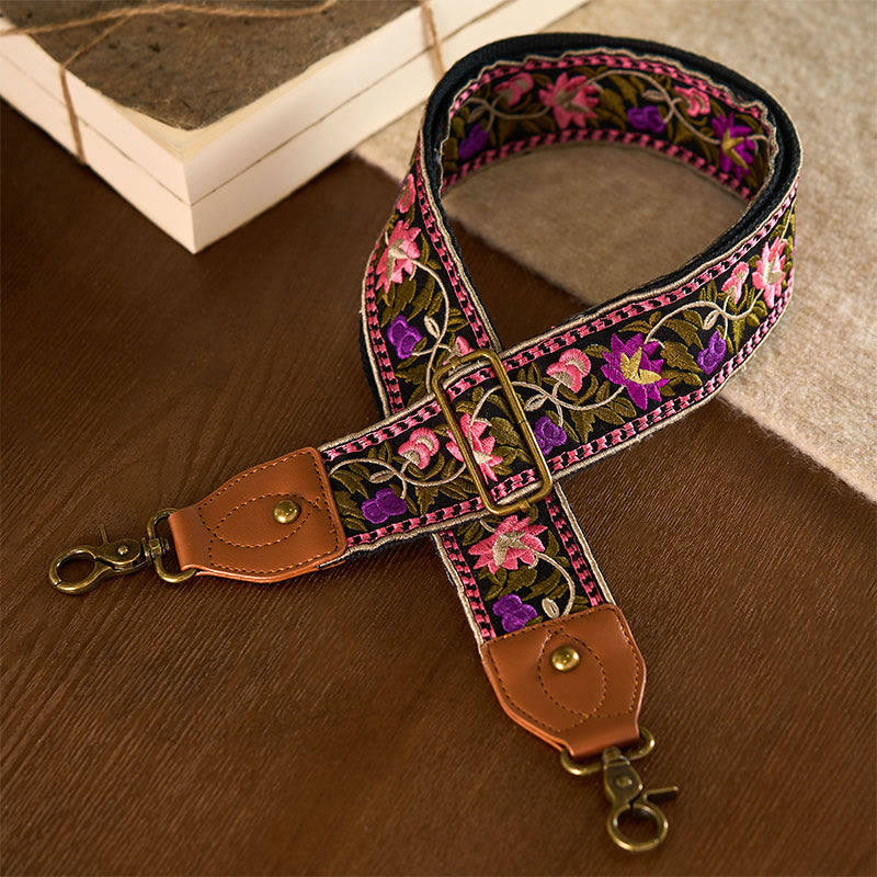 Bohemian Flower Vine Geometric Embroidery Adjustable Handbags Crossbody Shoulder Bag Purse Straps Replacement - Image 23