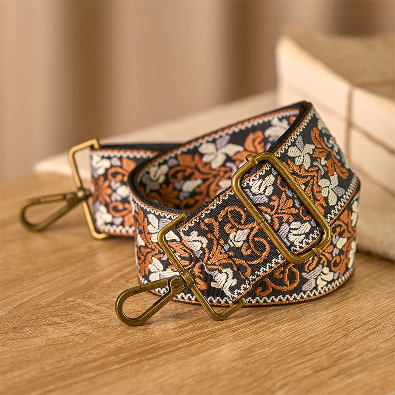 Bohemian Brown Flower Vine Adjustable Handbags Crossbody Shoulder Bag Straps Replacement - Image 4