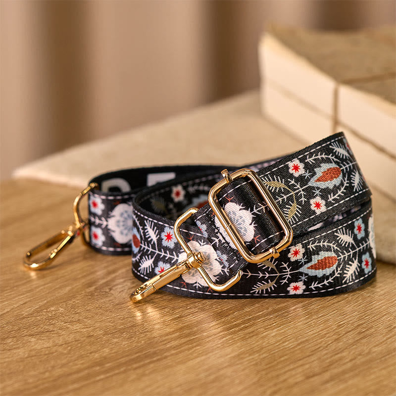 Boho Flowers Leaves Geometric Jacquard Adjustable Handbags Crossbody Shoulder Bag Straps Replacement - Image 4
