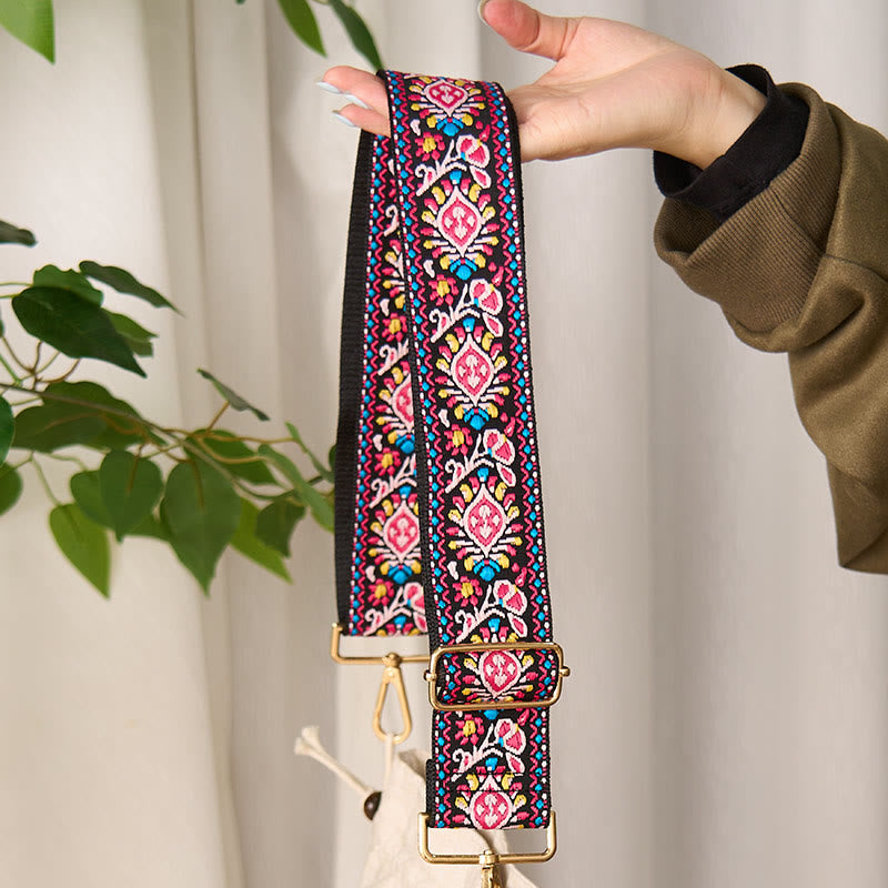 Bohemian Flower Geometric Stripes Embroidery Adjustable Handbags Crossbody Shoulder Bag Purse Straps Replacement - Image 13