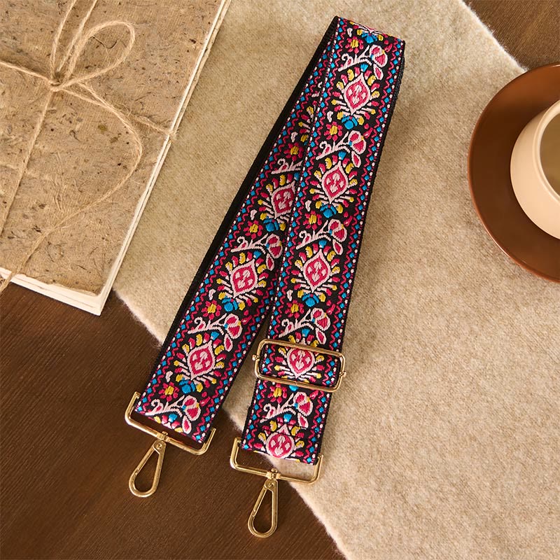 Bohemian Flower Geometric Stripes Embroidery Adjustable Handbags Crossbody Shoulder Bag Purse Straps Replacement - Image 12