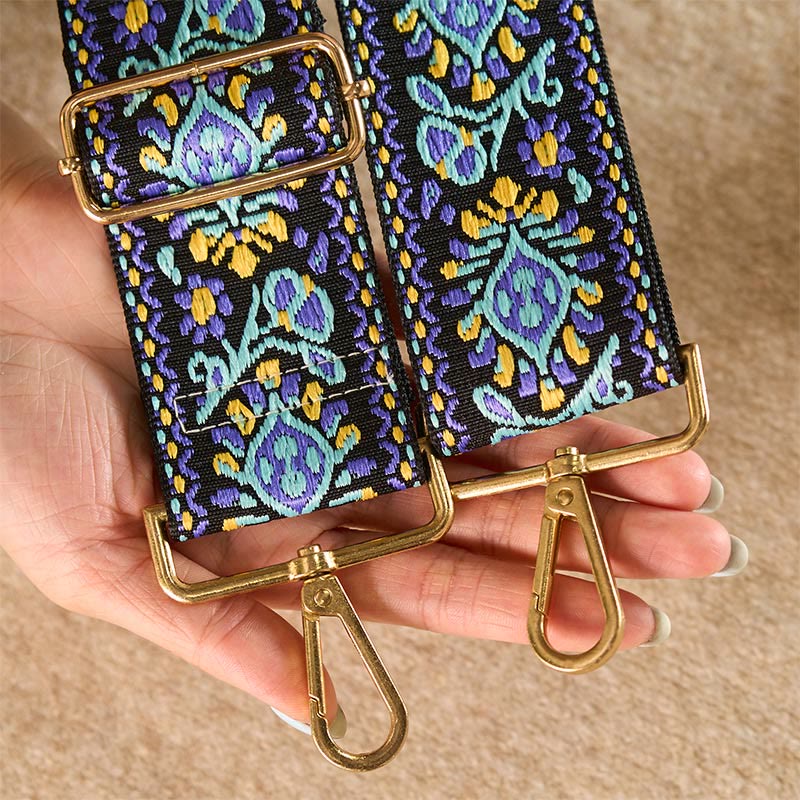 Bohemian Flower Geometric Stripes Embroidery Adjustable Handbags Crossbody Shoulder Bag Purse Straps Replacement - Image 9